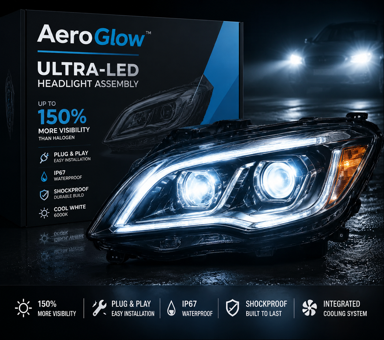AeroGlow Ultra-LED Headlight Assembly