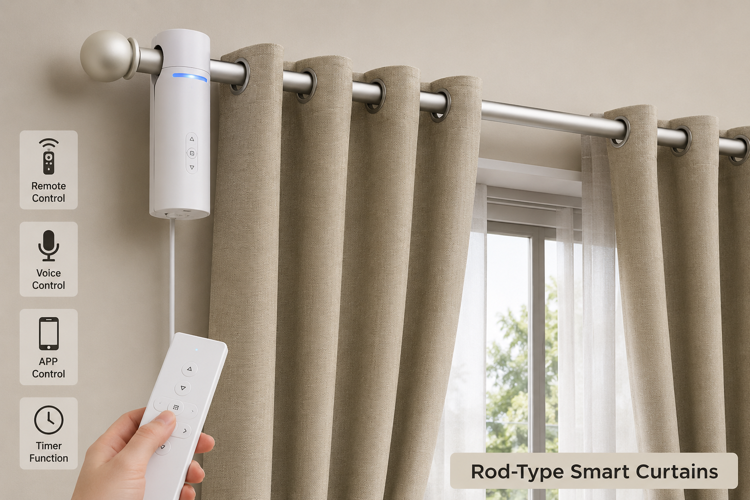 Rod-Type Smart Curtains