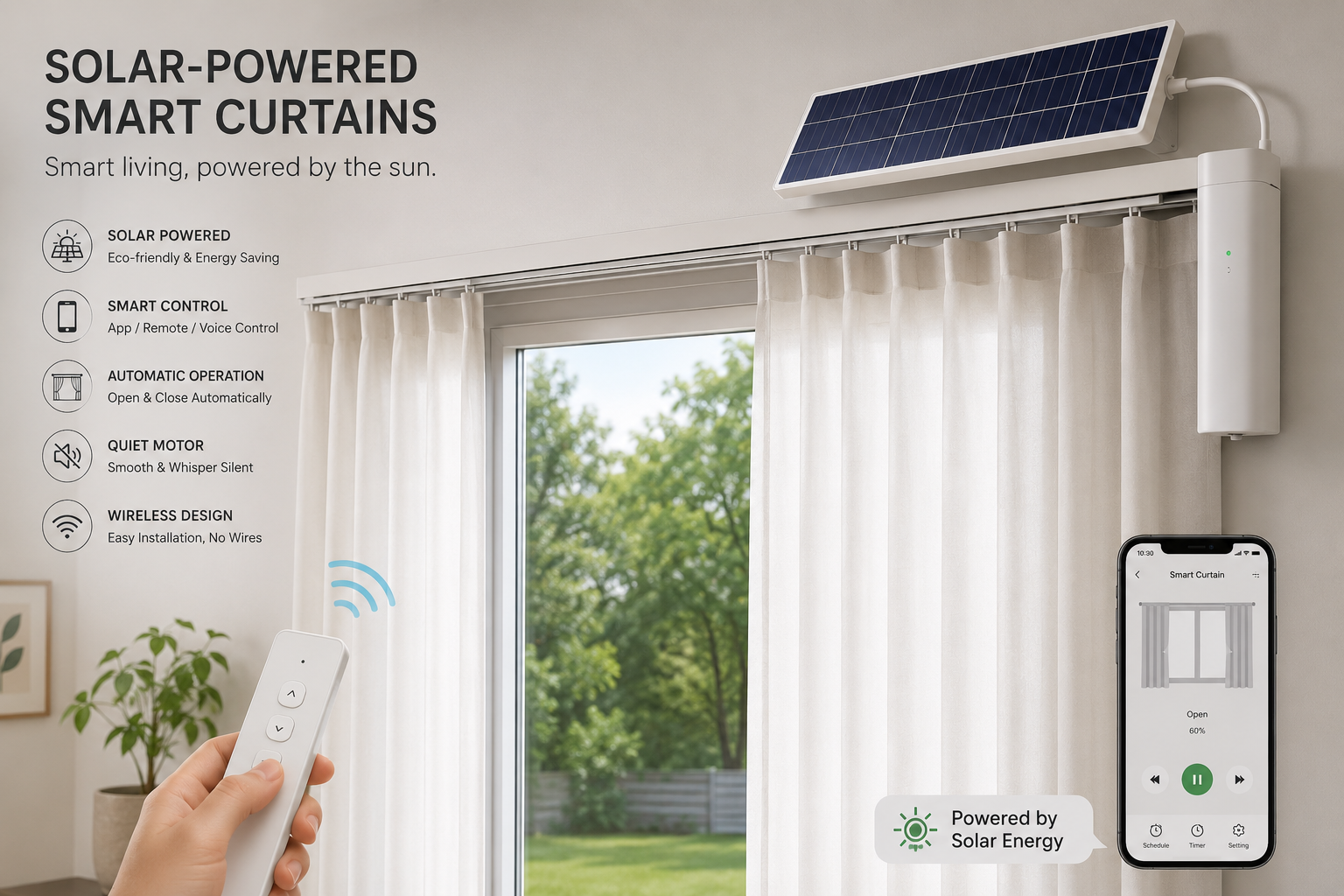 Solar-Powered Smart Curtains