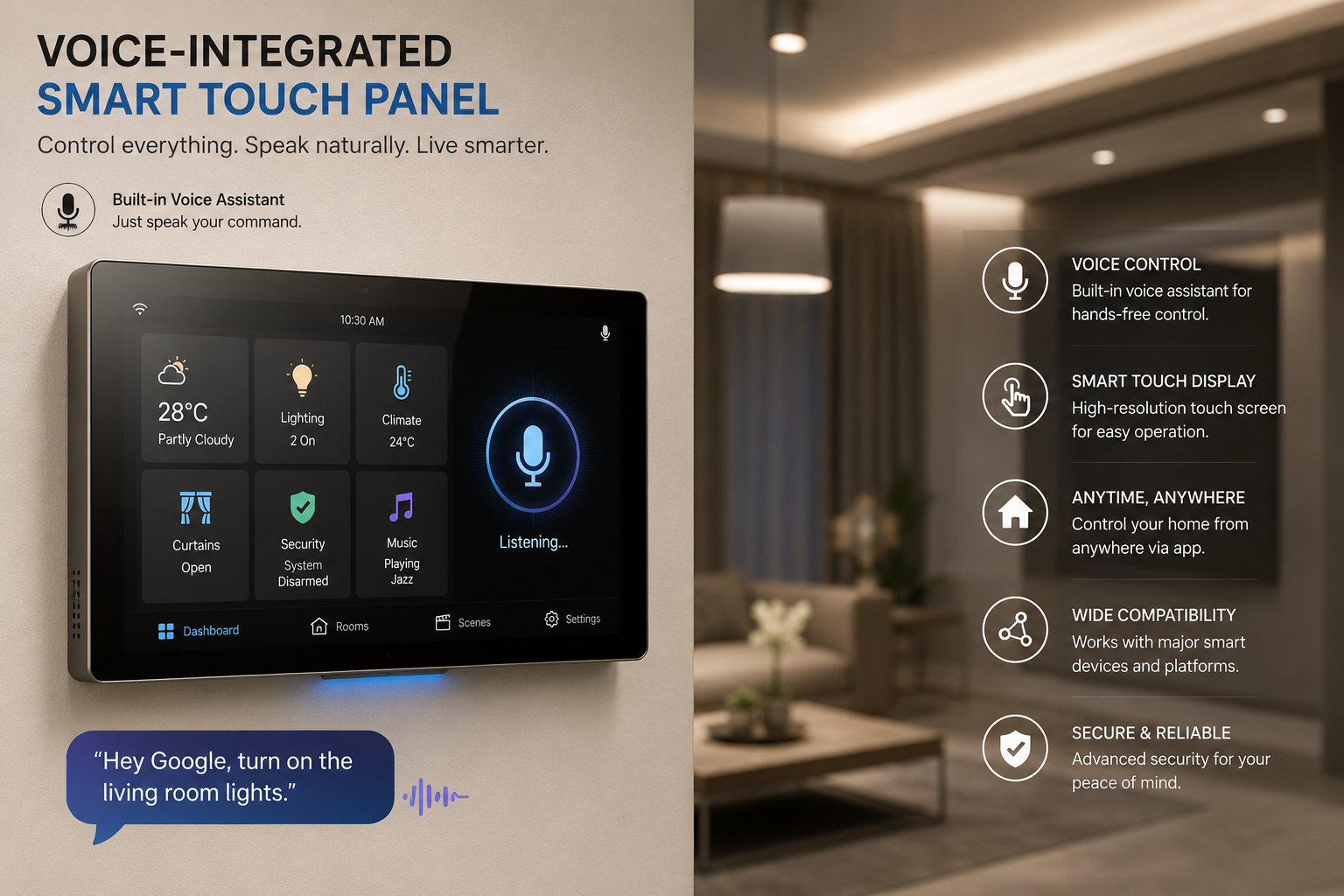 Voice-Integrated Smart Touch Panels